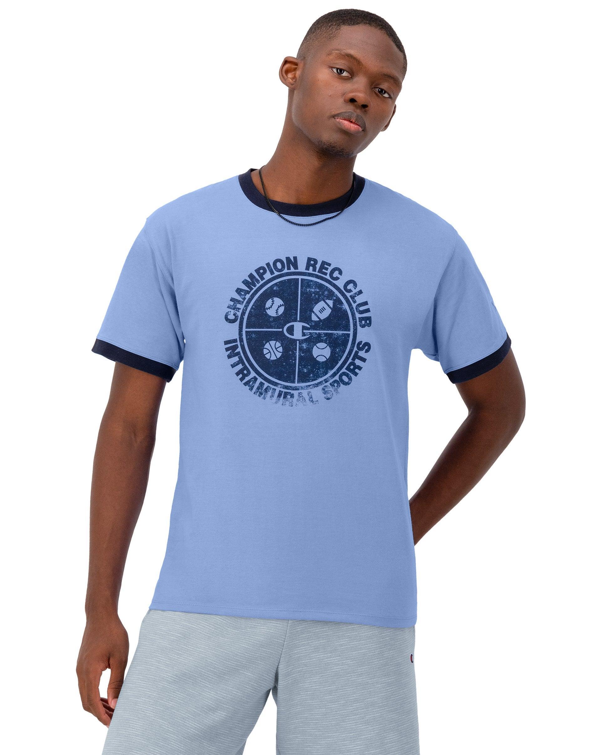 Champion Mens Standard-Fit Logo Graphic Ringer T-Shirt Product Image