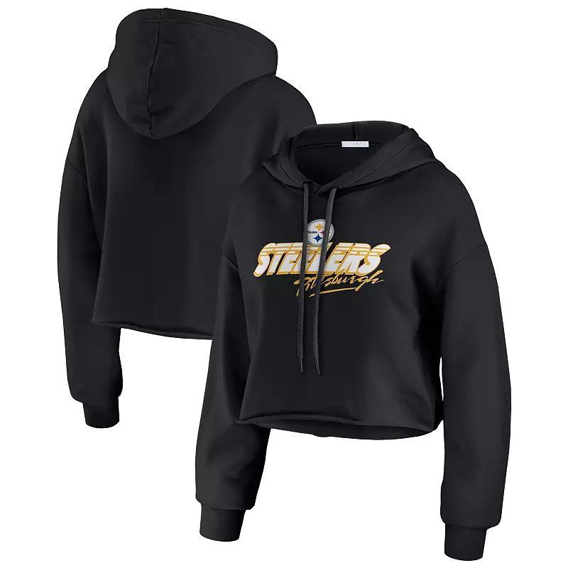 Womens WEAR by Erin Andrews Pittsburgh Steelers Prime Cropped Pullover Hoodie Product Image