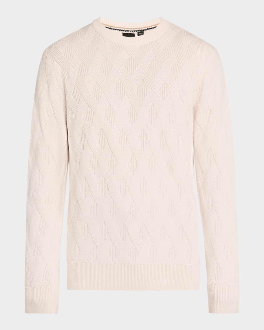 Mens Elfredo Wool Textured Crewneck Sweater Product Image