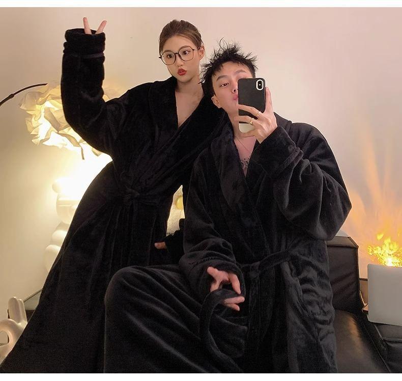 Couple Matching Plain Pajama Robe Product Image