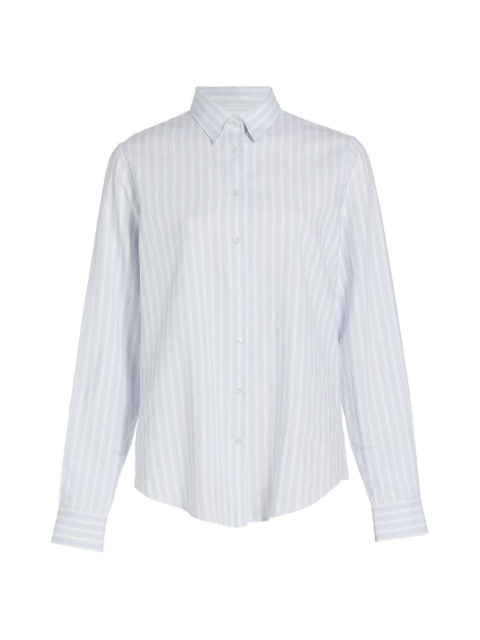 Womens Cruise Stripe Linen-Blend Shirt Product Image