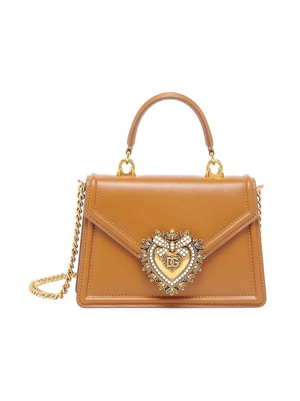 Dolce & Gabbana Mini Devotion Leather Top Handle Bag Product Image