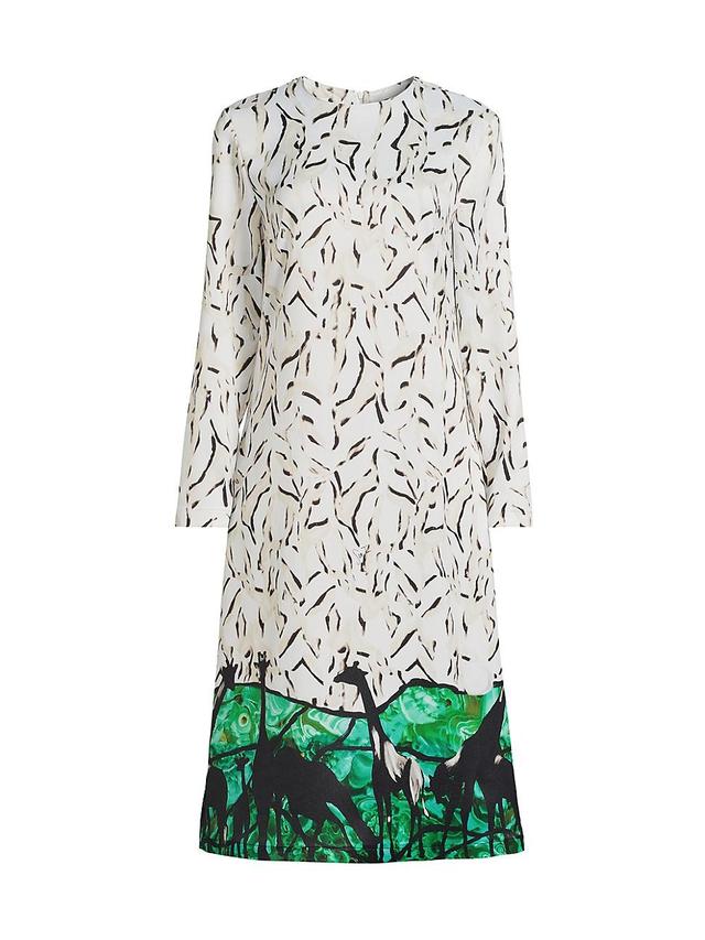 Womens Giraffe Hem Printed Midi Dress Product Image