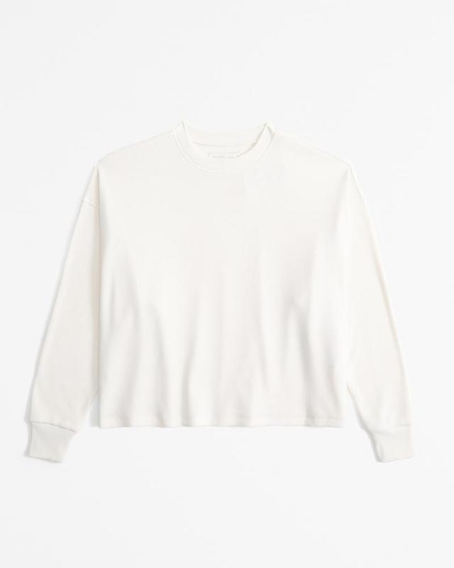 Long-Sleeve Oversized Lounge Waffle Tee Product Image