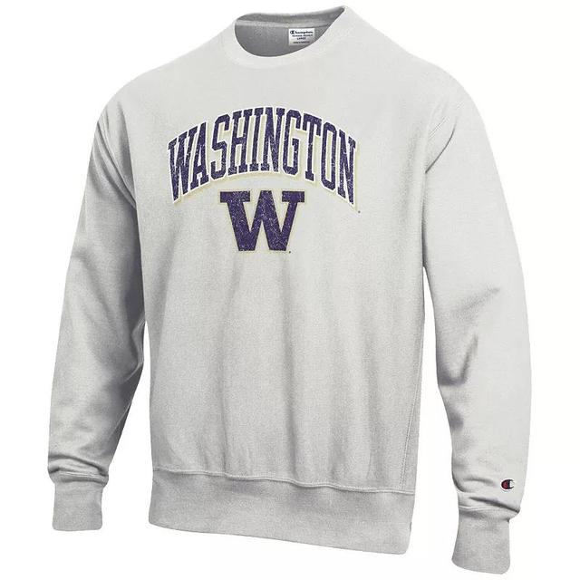 Mens Champion Gray Washington Huskies Arch Over Logo Reverse Weave Pullover Sweatshirt Product Image