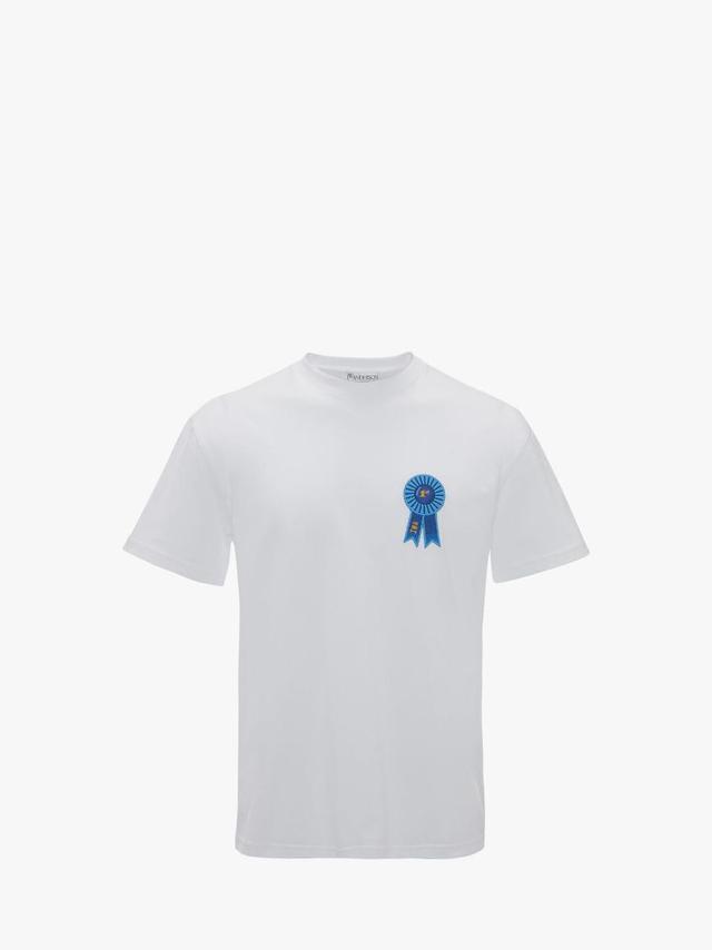 ROSETTE PATCH BACK PRINT T-SHIRT in white | JW Anderson US  Product Image