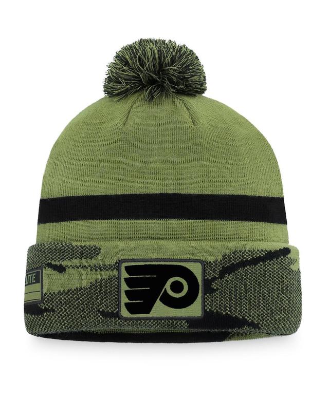 Mens Fanatics Camo Philadelphia Flyers Military-Inspired Appreciation Cuffed Knit Hat with Pom Product Image