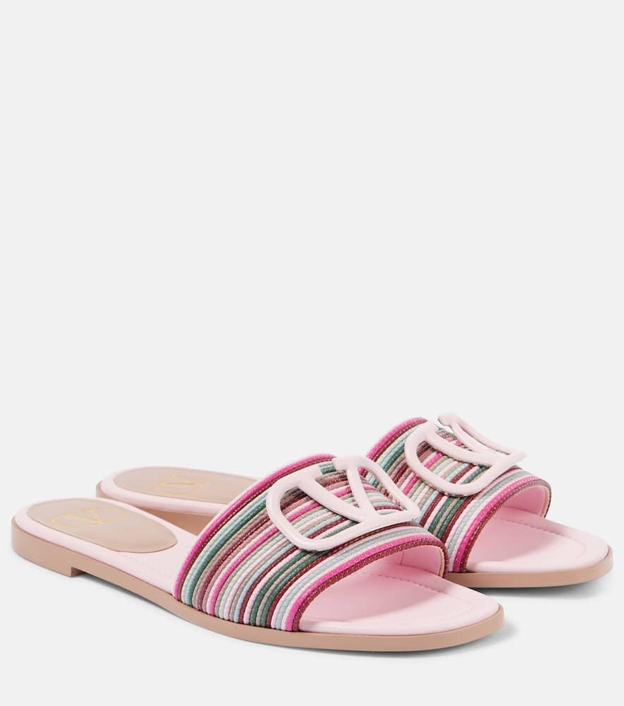 VALENTINO GARAVANI V Logo Signature Slide In Pink Product Image