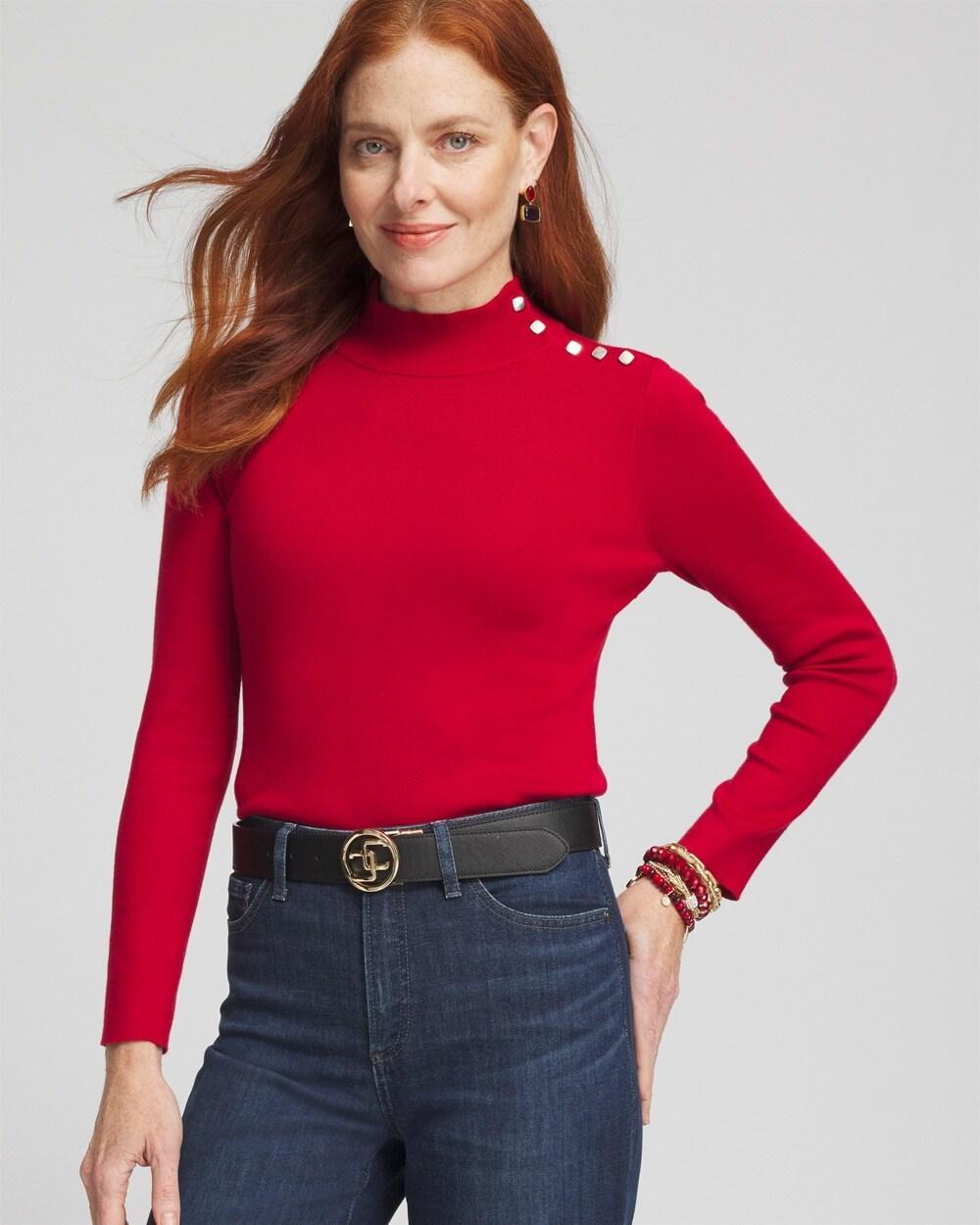 Women's Ecovero Button Cuff Turtleneck Sweater Product Image