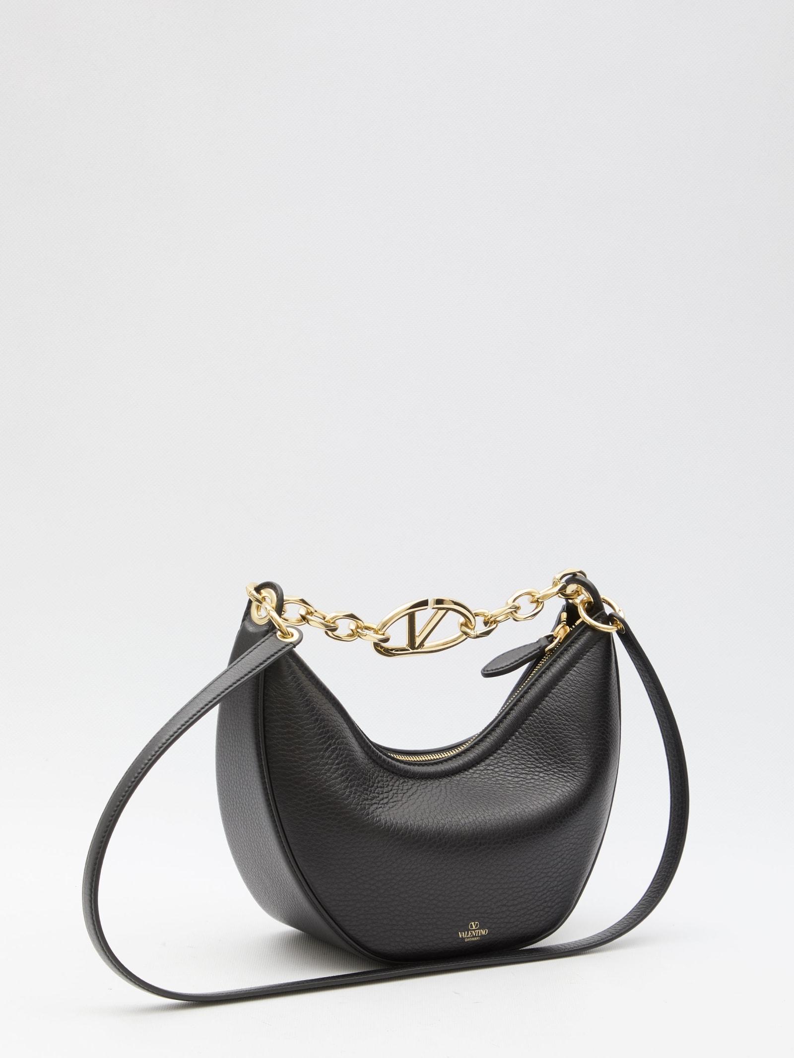 VALENTINO GARAVANI Vlogo Moon Small Hobo Bag In Black Product Image