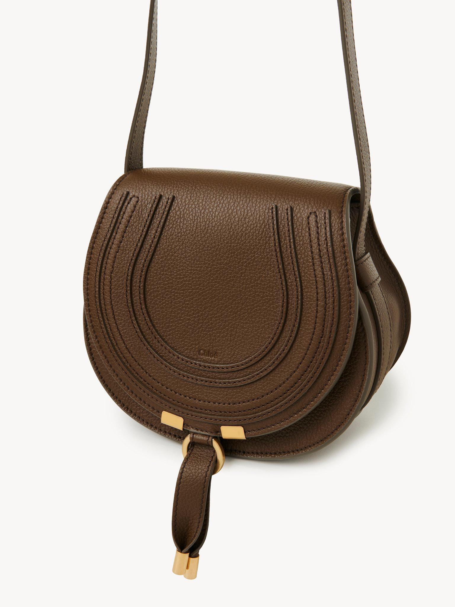 Small Marcie saddle bag in grained leather Product Image