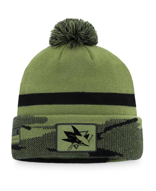 Mens Fanatics Camo Chicago Blackhawks Military-Inspired Appreciation Cuffed Knit Hat with Pom Product Image