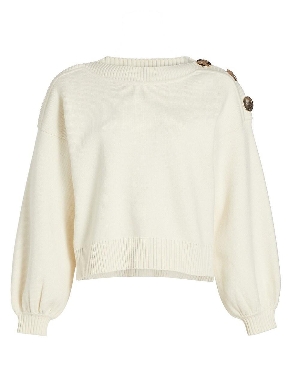 Womens Mateo Button-Detailed Cotton & Wool Sweater product image