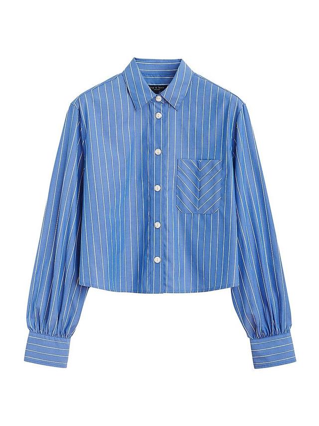 Womens Striped Cropped Shirt Product Image