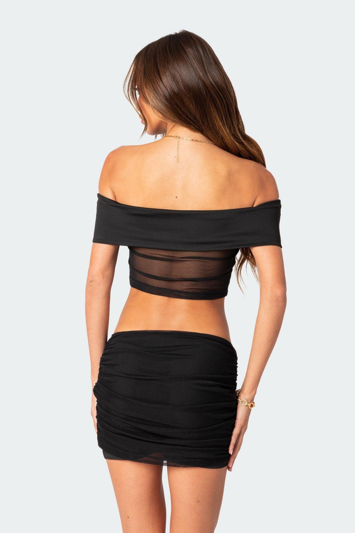 Hadley Fold Over Mesh Tube Top Product Image