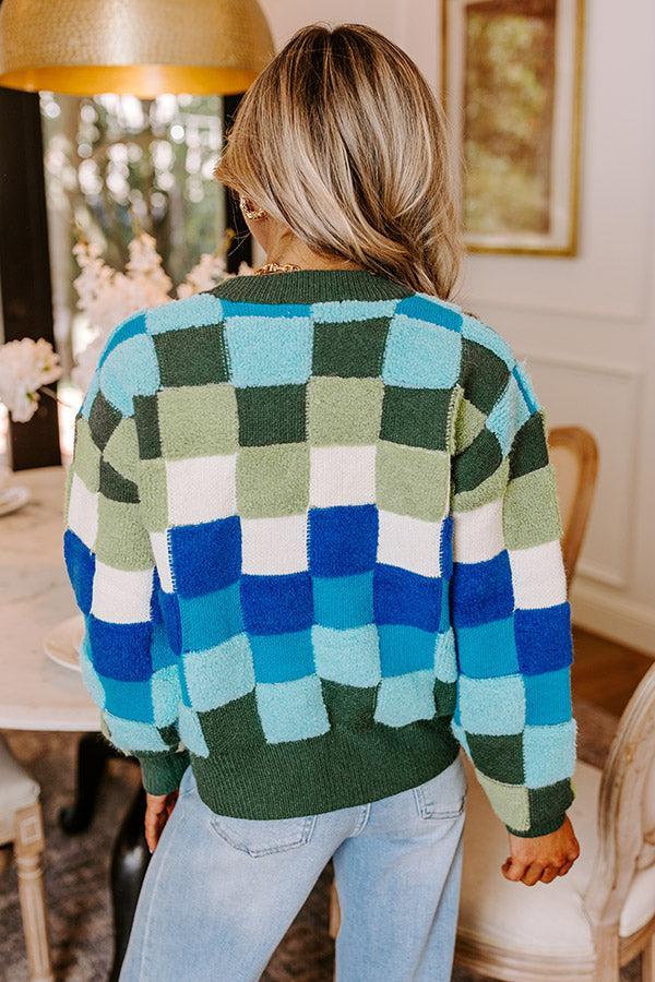 Vibe Check Knit Sweater in Hunter Green Product Image