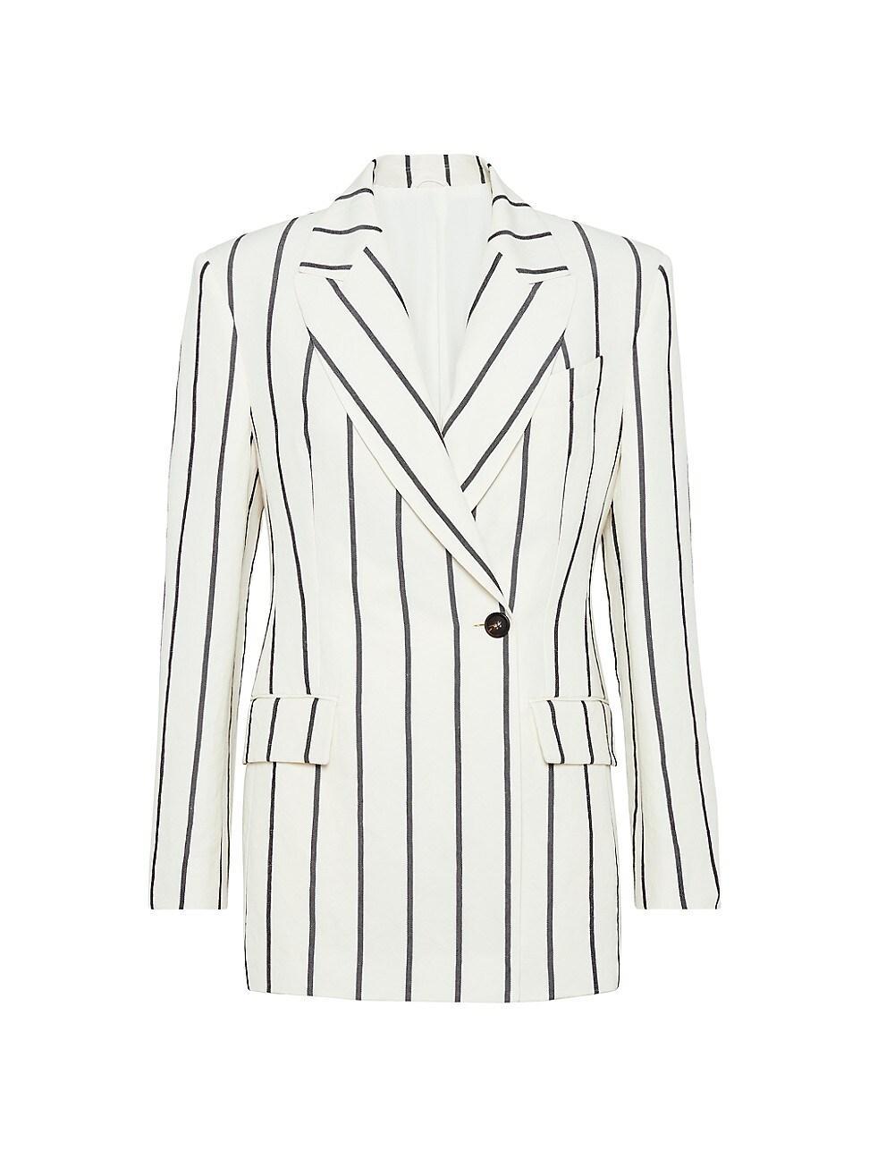 Striped Single-Breasted Suit Jacket Product Image