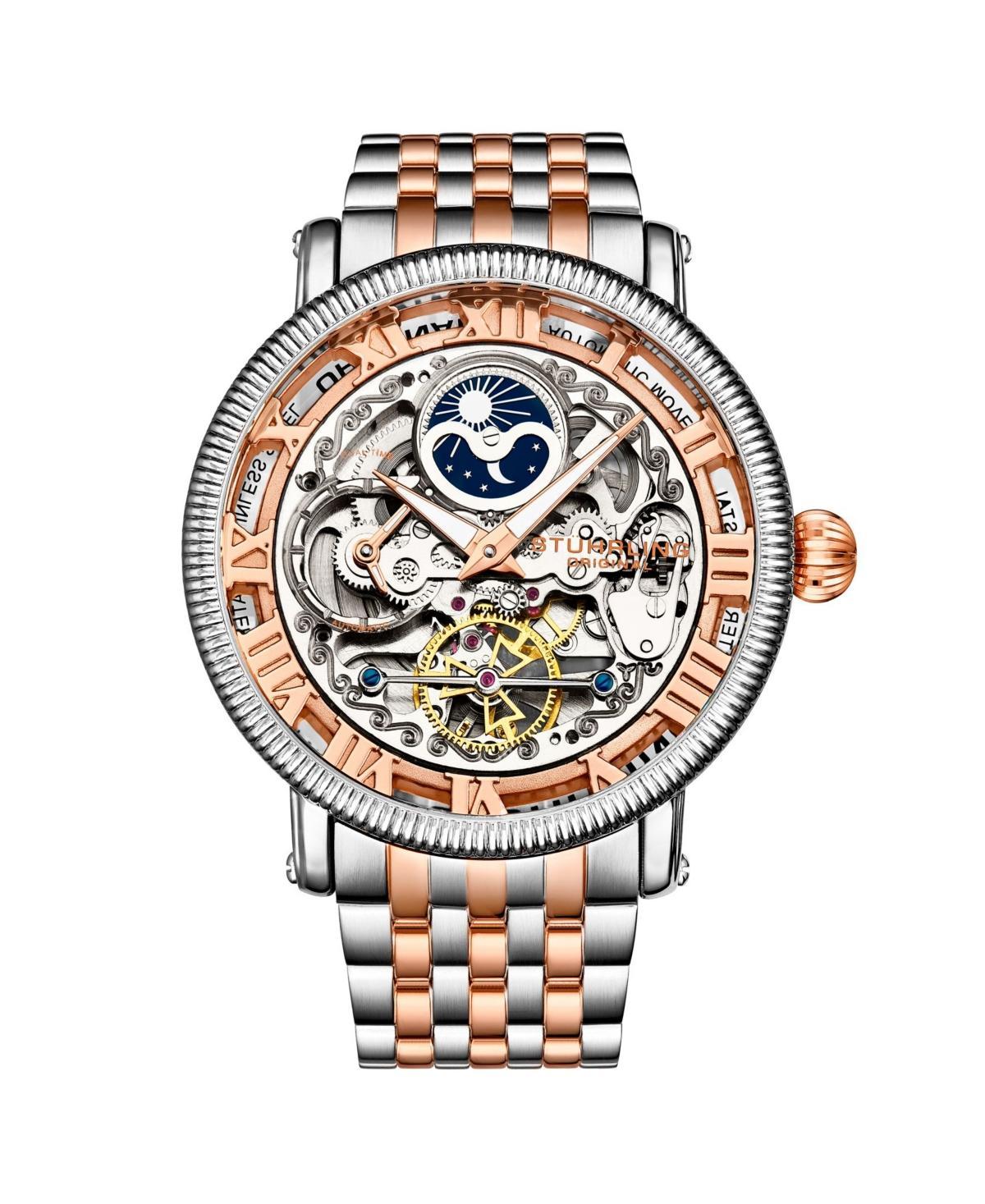 Stuhrling Mens Rose Gold - Silver Tone Stainless Steel Bracelet Watch 49mm Product Image