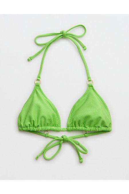 Aerie Shine Rib String Triangle Bikini Top Women's Product Image