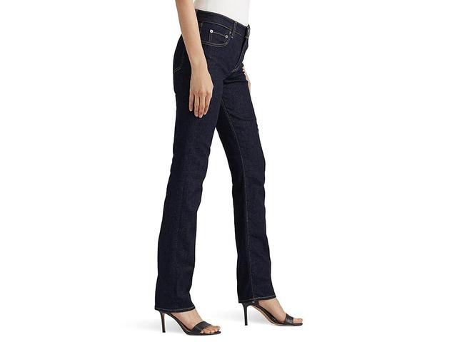 Lauren Ralph Lauren Premier Shape Memory Stretch Denim Straight Leg Ankle Jeans Product Image