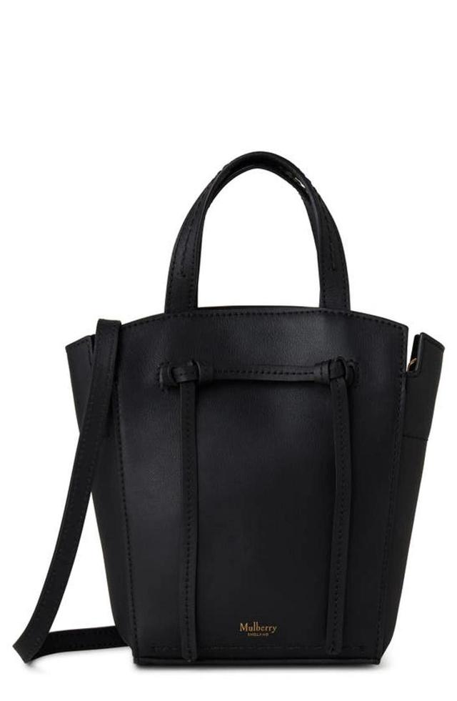 MULBERRY Mini Clovelly Leather Tote In Black Product Image