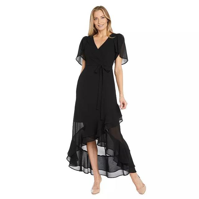 Womens R&M Richards Souffle Crepe Chiffon Mock Wrap Hi Lo Dress Product Image