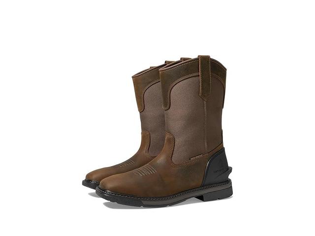 Carhartt Montana Water Resistant 11 Square Toe Wellington Oil Leather/Brown High Abrasion Fabric) Men's Boots Product Image