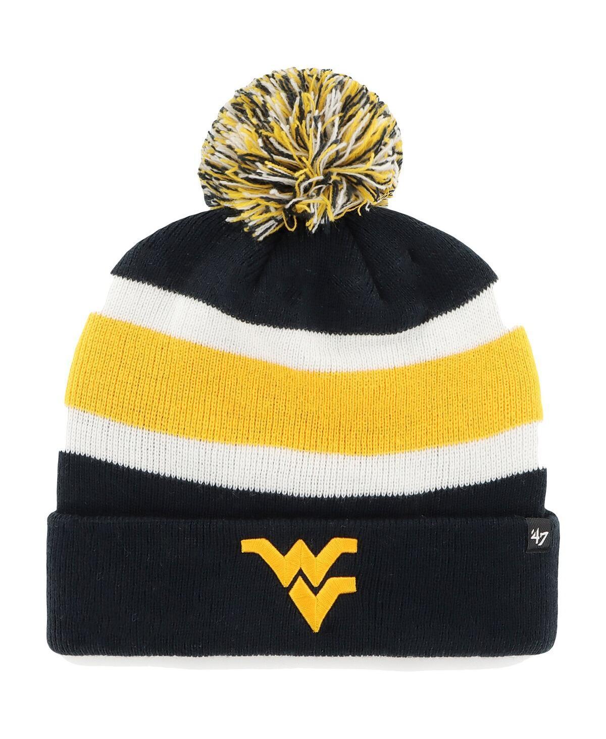 Mens 47 West Virginia Mountaineers Breakaway Cuffed Knit Hat with Pom, Blue Product Image