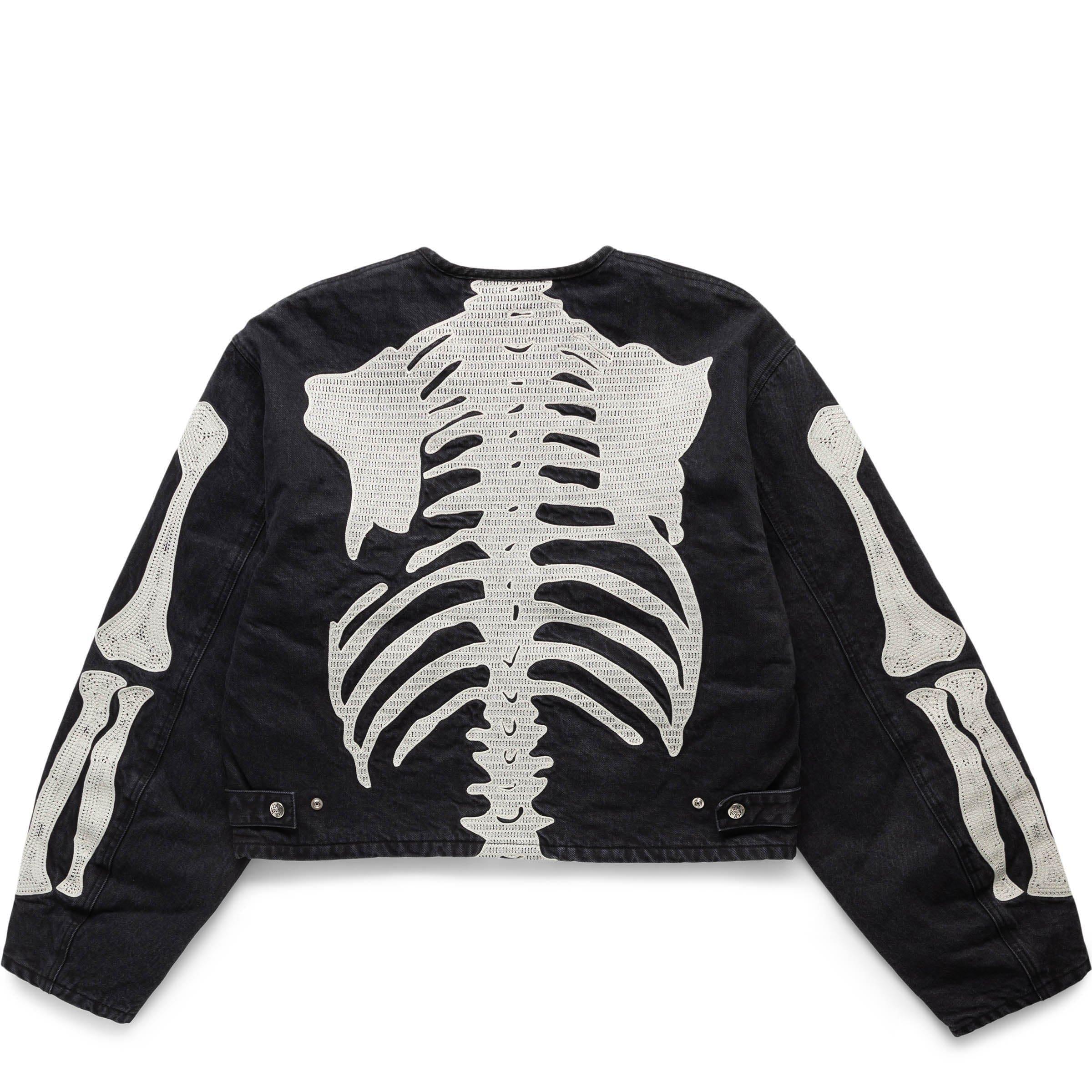 14OZ BLACK DENIM MOTOCROSS JACKET (BONE) Product Image