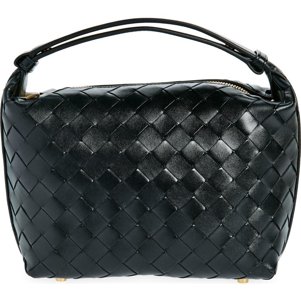 BOTTEGA VENETA Mini Wallace Intrecciato Leather Shoulder Bag In Black/gold Product Image