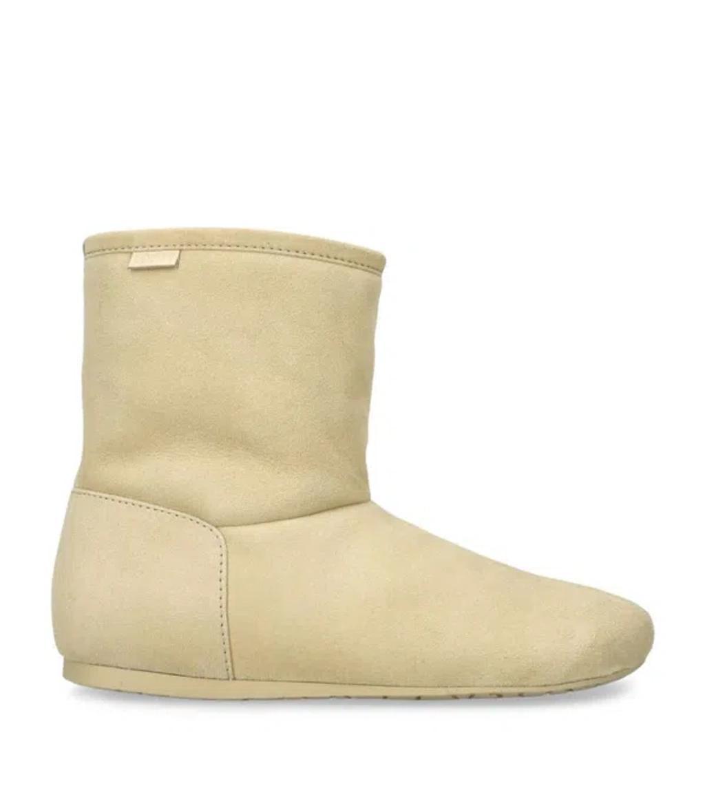 Suede-shearling Lago Ankle Boots In Natural product image