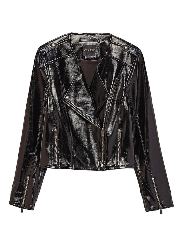 Womens Faye Recycled Leather Jacket Product Image