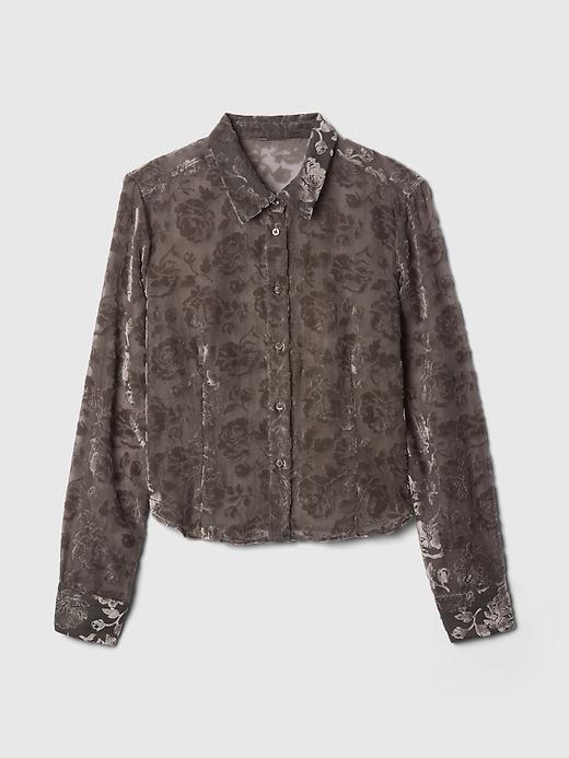 Cropped Velvet Shirt Product Image