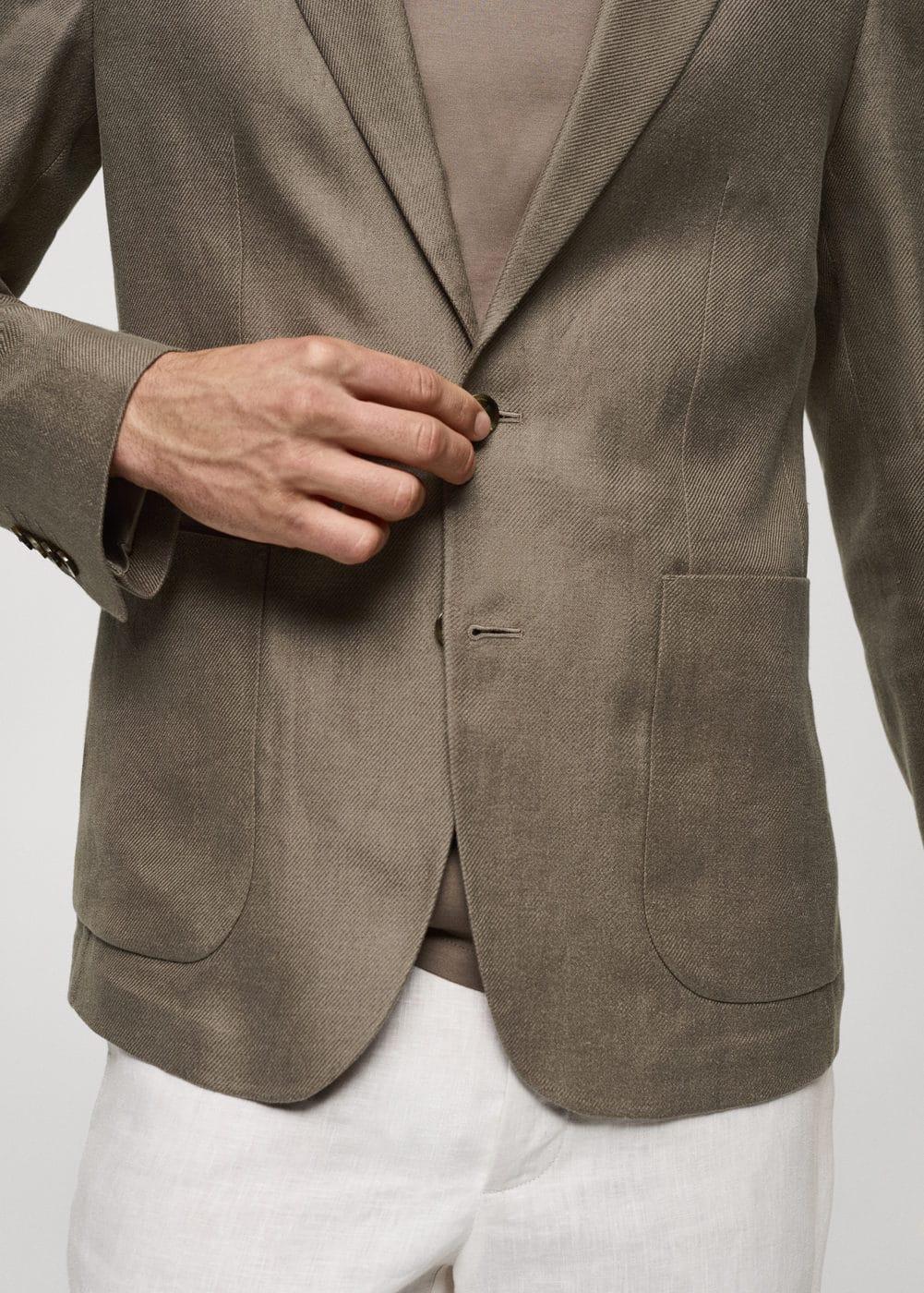 MANGO MAN - 100% linen slim fit blazer khakiMen Product Image