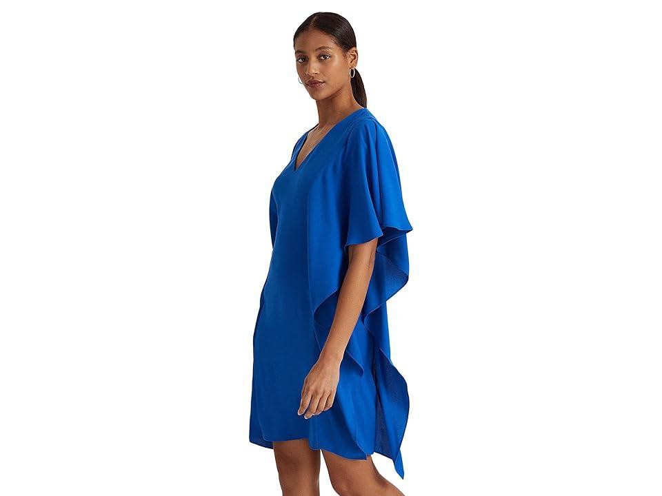 LAUREN Ralph Lauren Georgette Caftan Cocktail Dress (Blue Saturn) Women's Dress Product Image