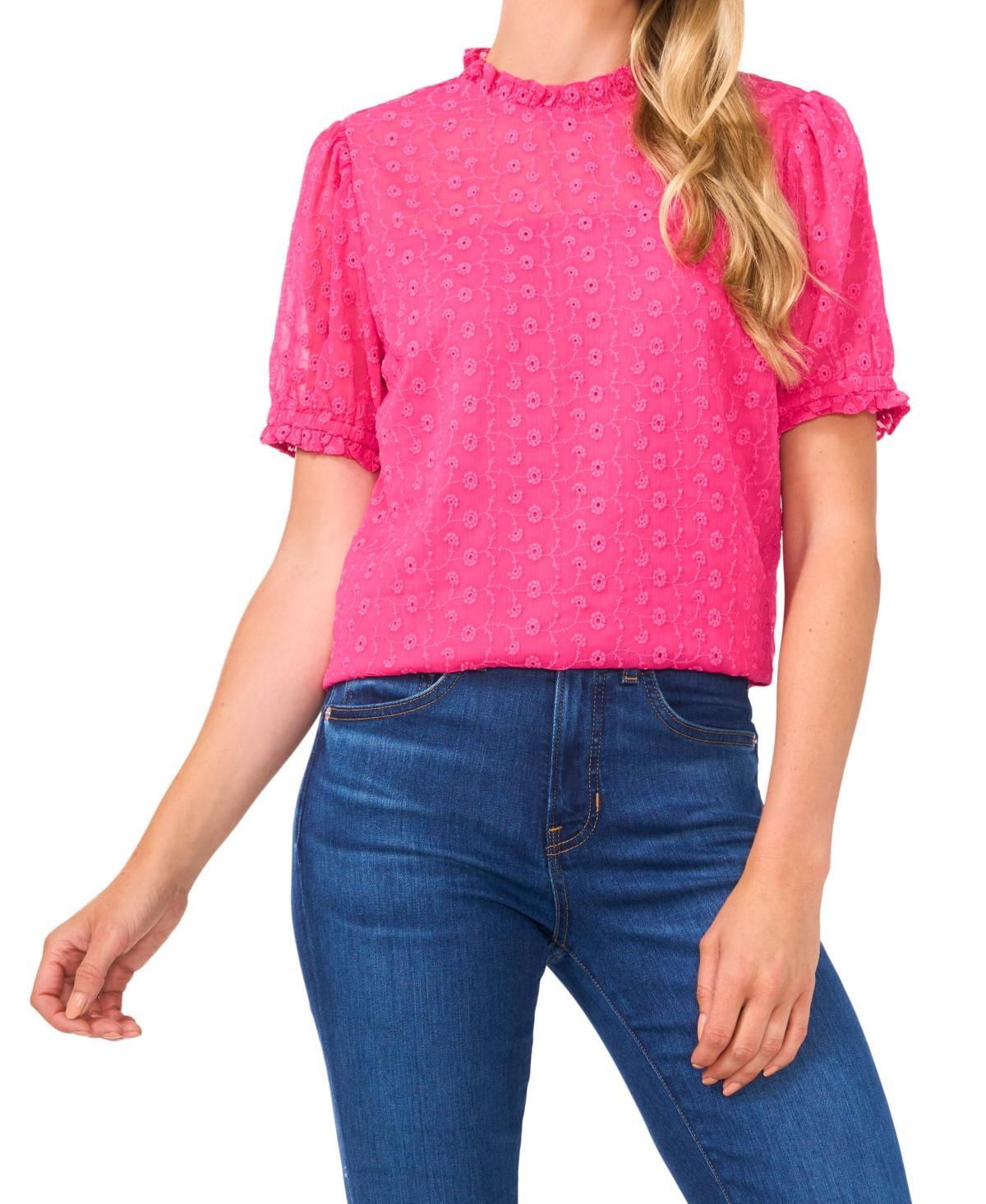 CeCe Womens Raglan Seam Split Neck Blouse Product Image