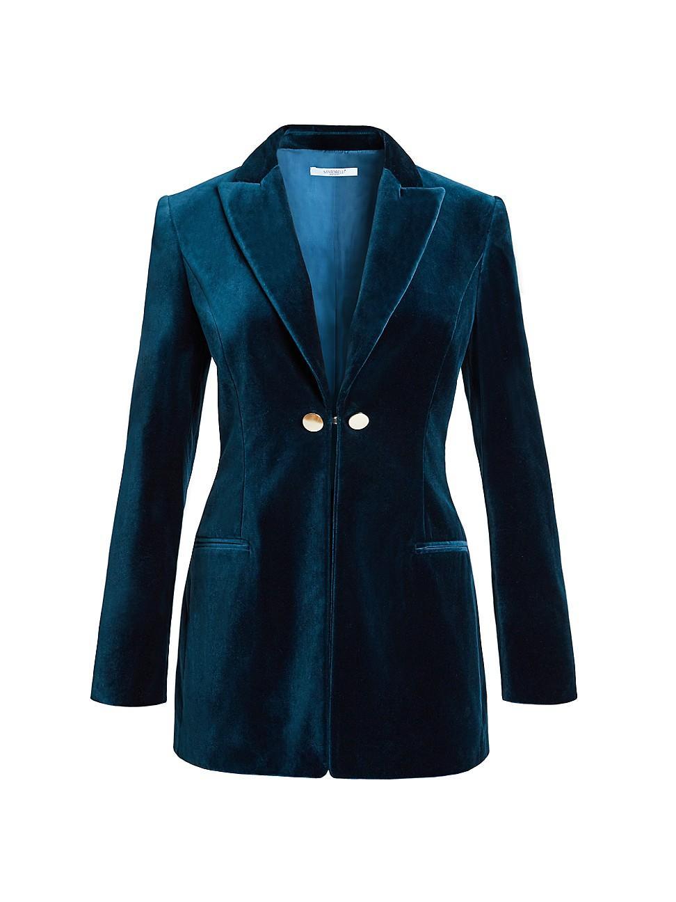 Womens Formfitting Velvet Jacket Product Image