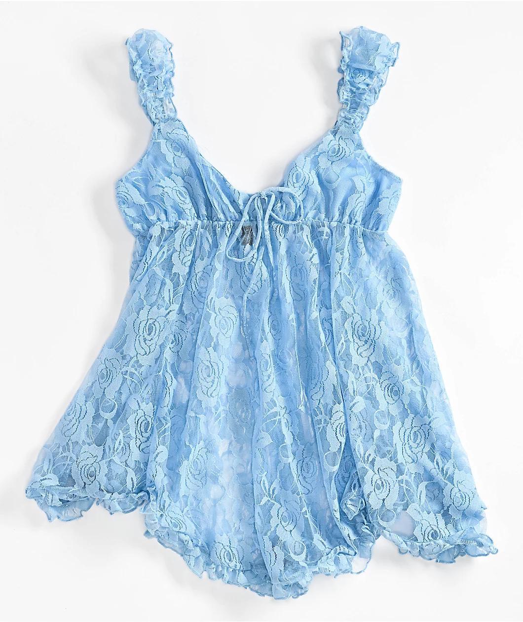 Spicychix Sky Blue Lace Dress Product Image