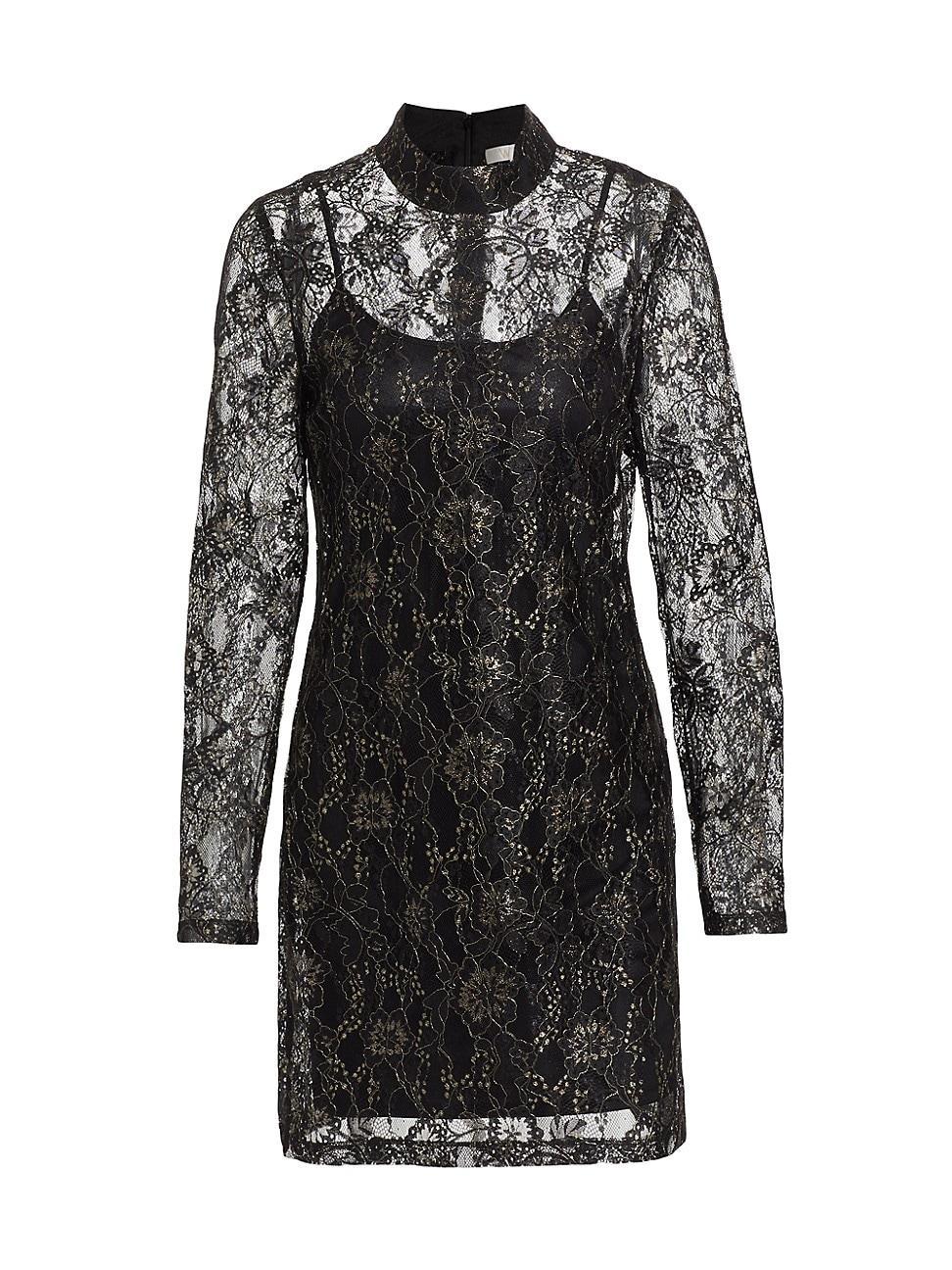 Womens Cassidy Metallic Lace Minidress Product Image