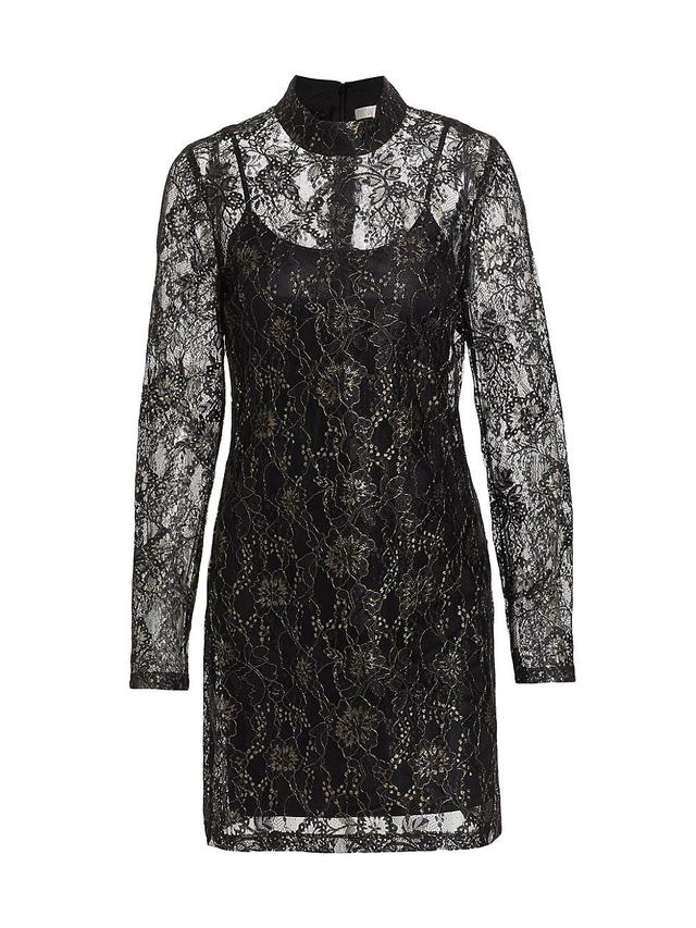 Womens Cassidy Metallic Lace Minidress Product Image