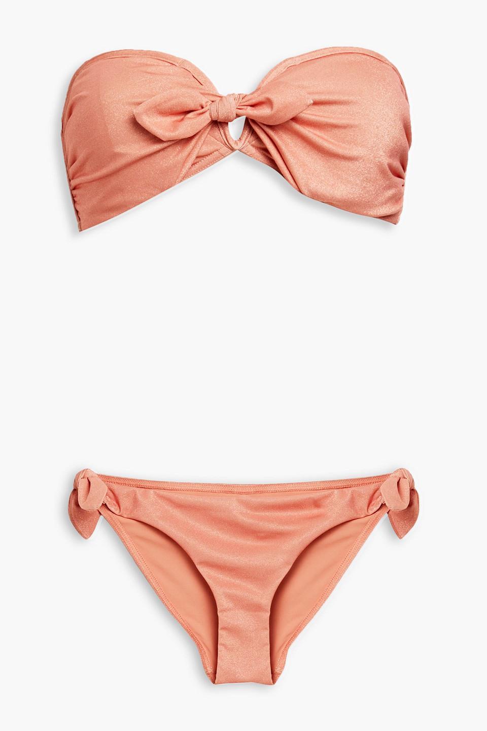 Bandeau-bikini Mit Schleife In Peach Product Image