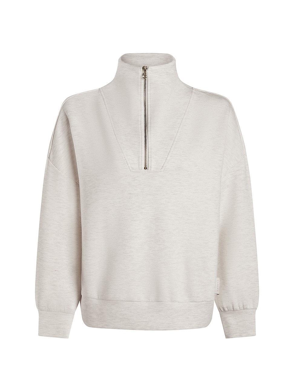 Varley Hawley Half Zip Sweatshirt in Ivory. Size L, S, XL, XS. Product Image