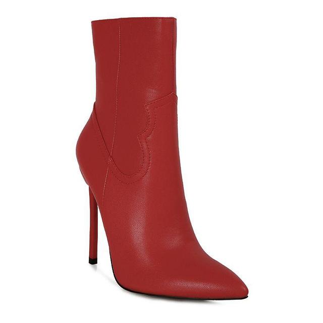 London Rag Jenner Womens Heeled Ankle Boots Red Product Image