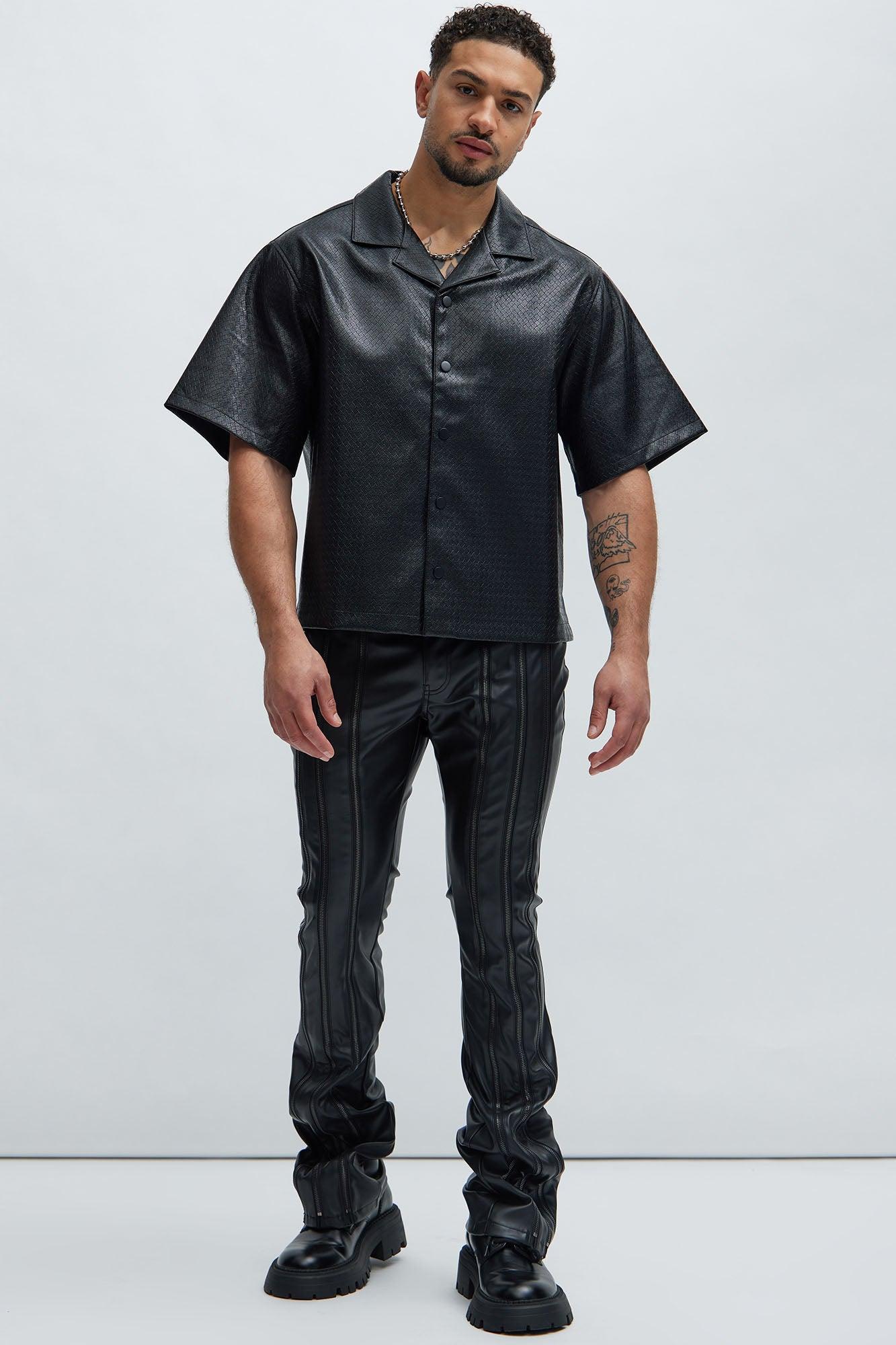 Prospect Faux Leather Shirt - Black Product Image