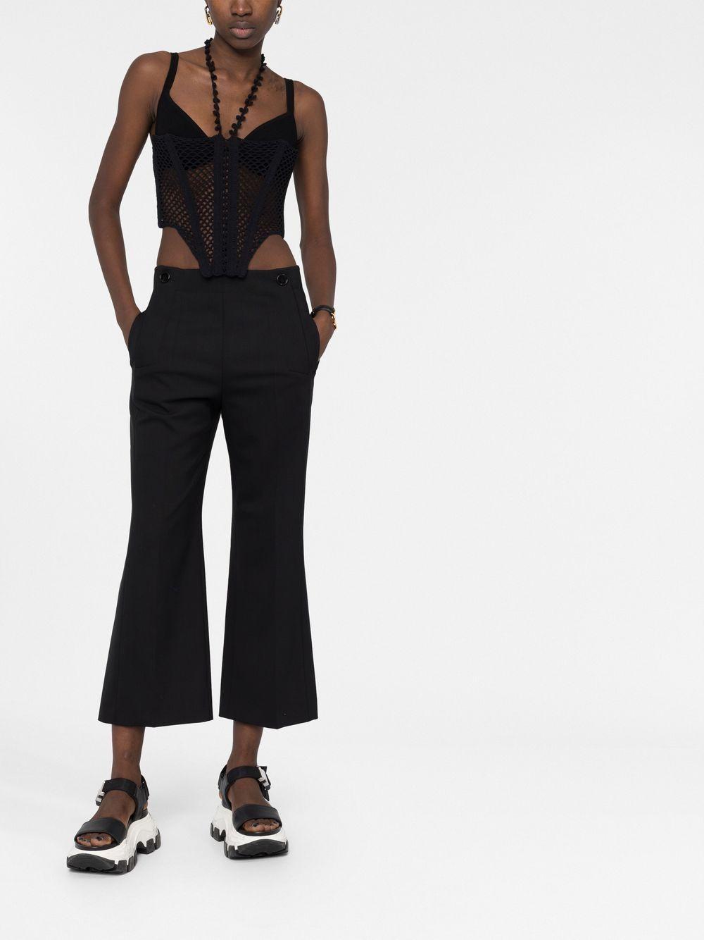 Cropped Flared Trousers In Black Product Image