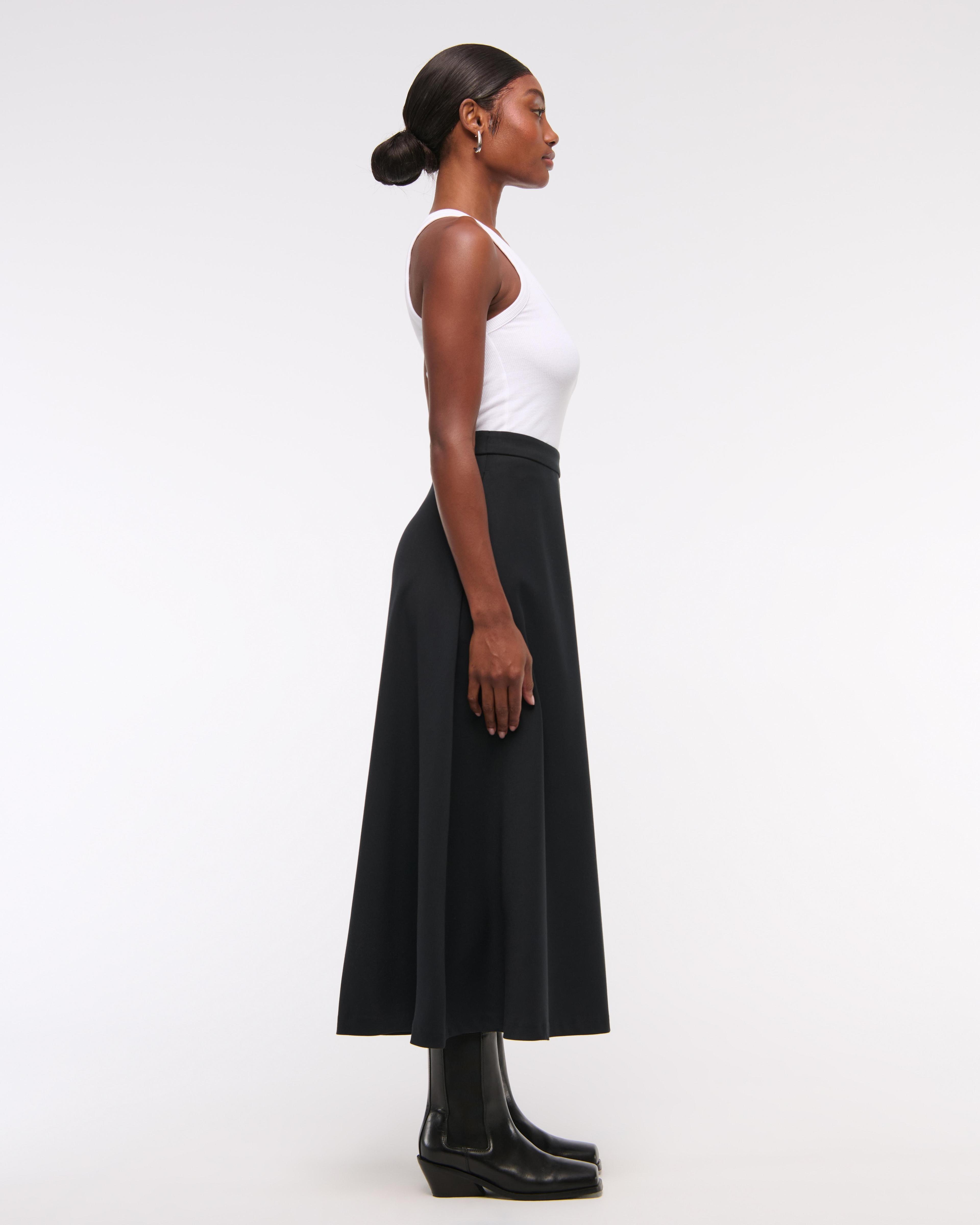 High Rise Circle-Cut Maxi Skirt Product Image