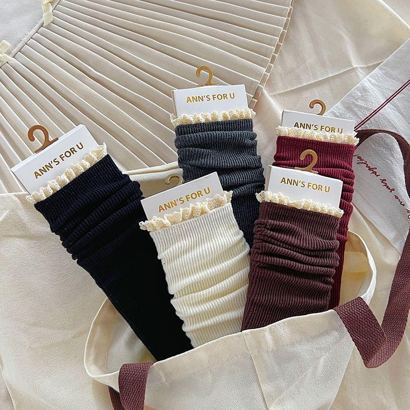 Plain Lace Trim Socks / Set Product Image