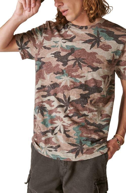 Lucky Brand Leaf Camo Print Cotton Blend T-Shirt Product Image