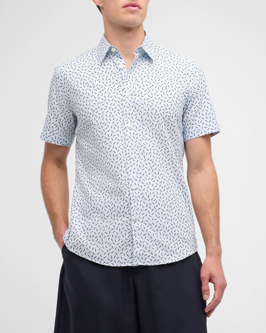 Men's Cotton Confetti-Print Short-Sleeve Shirt Product Image