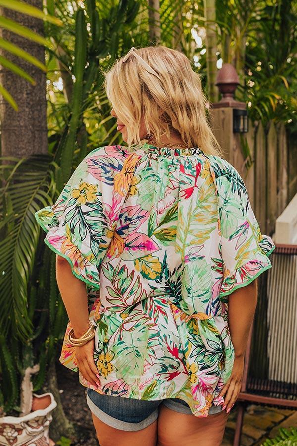 Tropical Treasures Shift Top in Ivory Curves Product Image